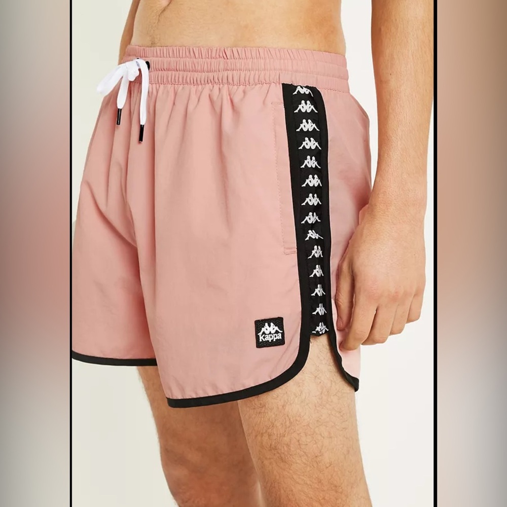 Kappa Dusty Pink Swim Shorts with Black Trim